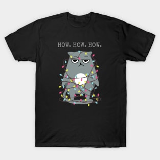 Awkward Christmas Cat "How.How.How." T-Shirt